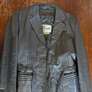 Berman's vintage women's leather jacket, EUC, gray, sz 8